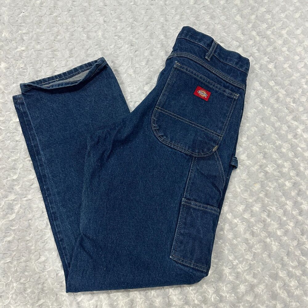 Dickies Jeans Mens 34x33 Carpenter Relaxed Fit Heavyweight Denim Cotton Workwear - Picture 3 of 12